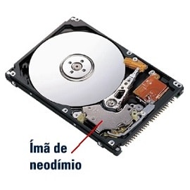 Ímã de neodímio em disco rígido