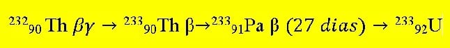 Equação de transformação do tório em urânio
